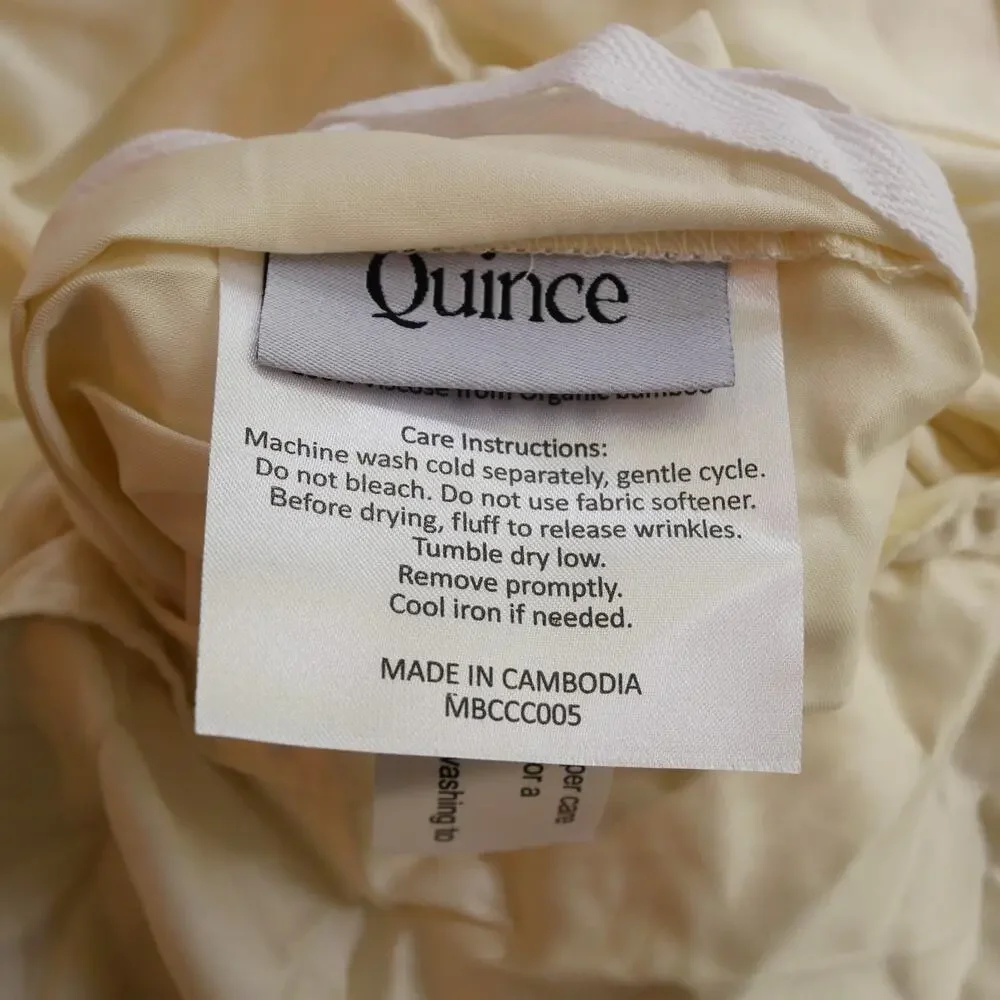 Quince Full Queen Bamboo Duvet Cover 100% Organic Ivory Cream  NEW